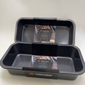 Master class Premium Bakeware - 2 PC. Loaf Pans 11" Black Bread NEW